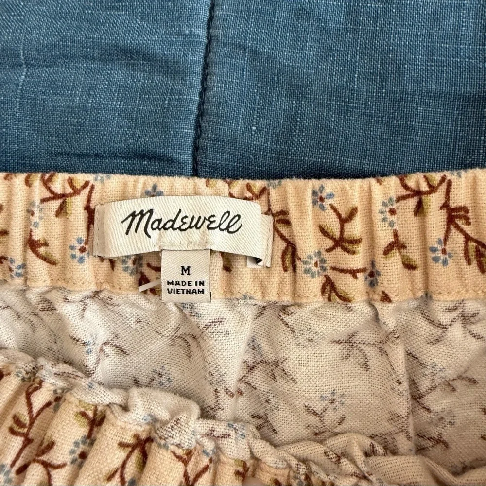 Madewell Flannel Floral Ruffle Pull-On High Rise Mini Skirt Size Medium